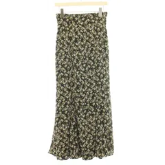 スナイデル SNIDEL ハイウエストマーメイドプリントスカート フレア マキシ ロング 花柄 1 M 黒 ブラック SWFS214154 /BB