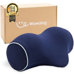 【特価セール】Wawalag りらっくび 首 【柔道整復師推薦】 ストレッチ 首枕 ネックピロー 伸ばす 枕 誕生日プレゼント 男性 女性 ギフト 母の日 父の日 低反発形状記憶フォーム (ネイビー)