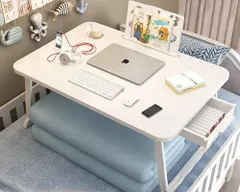 PCデスク 大容量表面 ローテーブル 多機能 ローテーブル 軽量 ラップトップテーブル ベッド き ソファ 凹溝付 オフィス ベッドテーブル 食事 折り畳みテーブルパソコンデスク座卓 利用可 折りたたみテーブル 4色 Wings (ホワイト Eternal 7