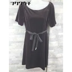 ◇ ◎ FRAMeWORK フレームワーク ベロア調 半袖 膝丈 ワンピース ブラウン レディース 【中古】 【1103230009047】