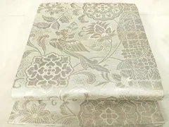 平和屋着物◎佐賀錦　六通柄袋帯　唐織　鳳凰更紗花文　銀糸　正絹　逸品　AAAV5448yx