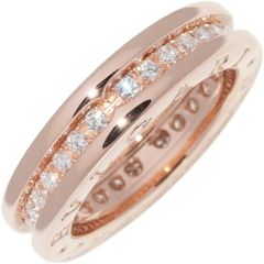 ブルガリ 指輪 K18PG ダイヤ0.45ct B.zero1 ビーゼロワンリング XS フルダイヤ 342884