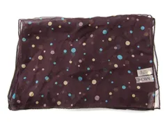 ミッシェルクラン ストール スカーフ ドット柄 シルク 日本製 ブランド 小物 レディース ワインレッド MICHEL KLEIN 【中古】