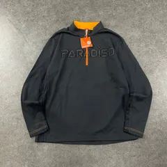 新品 未使用 PARADISO GOLF Half Zip Jacket パラディーゾ ブリヂストン ゴルフウェア ハーフジップジャケット プルオーバー バイカラー ロゴ ブラック/オレンジ タグ付き メンズ