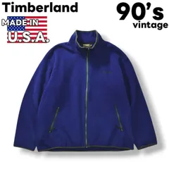 90sヴィンテージ USA製 ティンバーランド Timberland weathergear ジップアップ フリースジャケット ブルゾン L パープルネイビー メンズ