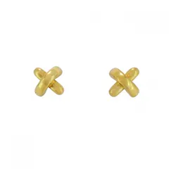 TIFFANY ティファニー K18 クロスステッチ ピアス 片耳用 5228 Tiffany & Co. - ティファニー ピアス クロスステッチ K18YG の