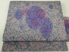 平和屋着物○上質な紬 型染め 楽器文 銀通し地 正絹 逸品 DAAS2428tw  