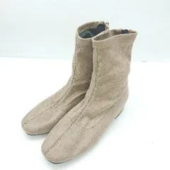 ■ ⊆ MAJESTIC LEGON マジェスティックレゴン ショートブーツ サイズM ベージュ レディース E  【1502060008631】