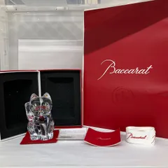 Baccaratバカラまねき猫レッドオクトゴン会津塗台座つき