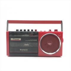 良品 HITACHI 日立 ラジカセ TV サウンド TRK-5445 カセットレコーダー AM FM ラジオ 赤色 レッド 昭和レトロ 当時物 動作確認済み c140
