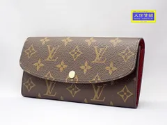 LOUIS VUITTON ルイ ヴィトン モノグラム 二つ折り長財布 ポルトフォイユ･エミリー M60697 フューシャ 新型ボタン 新品同様品 【送料無料】 A-8570【質屋出品】