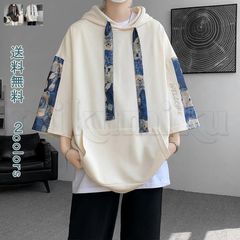 送料無料　Tシャツ メンズ パーカー tシャツ デザインTシャツ スーツ メンズシャツ カジュアルシャツ カットソー トップス 夏 5分袖 ポケット クルーネック 