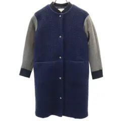 グリーンレーベルリラクシング ニット切り替 コート ネイビー green label relaxing レディース