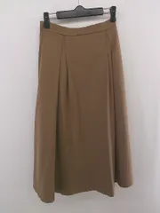 ◇ Two Faces カジュアル 上品 秋冬オススメ生地 ミモレ フレア プリーツ スカート サイズF ﾌﾞﾗｳﾝ レディース E  【1305020016932】