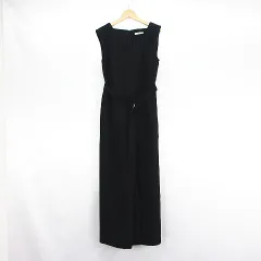 ビームスハート BEAMS HEART オールインワン サロペット キーネック ロング丈 ワイド S ブラック ※EKM