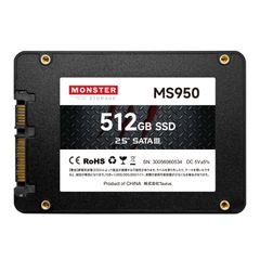 Monster Storage 512GB 内蔵SSD 2.5インチ 7mm SATA3 6Gb/s 3D TLC NAND採用 PS4動作確認済 内蔵型 ssd 512gb MS95025ST-512GB