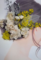 お得◎ミモザ　ソラフラワー　いっぱいのお花の髪飾り⑨　ヘア飾り　ヘアパーツ　入学式　卒業式　謝恩会
