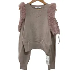 未使用 24AW SNIDEL スナイデル USAGI ONLINE限定 エコファースリーブニットプルオーバー カットソー SWNT244281 F ピンク レディース 古着 中古 USED