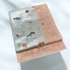 淡い霞のようなグラデーション×縁起文様が映える 上品で華やかな袋帯 【A】