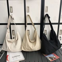 【新品】キャンバスショルダー トートバッグ 大きめ 男女兼用 ショルダー調整可能
