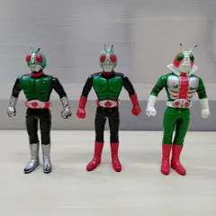 BANDAI 　バンダイ　石森プロ　仮面ライダー1号・仮面ライダー2号・仮面ライダーV3　3体セット　ソフビ　フィギュア