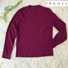 theory　セオリー　ニット　セーター　Vネック　エンジ　Mサイズ　カシミヤ100％　メンズ
