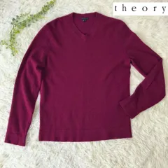 theory　セオリー　ニット　セーター　Vネック　エンジ　Mサイズ　カシミヤ100％　メンズ