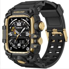 ★コンパチブル for アップルウォッチ バンド Apple Watch Series 6/SE2/SE/5/4 44mmに対応 メタル ケース TPUバンド 一体型 裏蓋付き M3 保護カバー 耐衝撃 ブラックゴールド