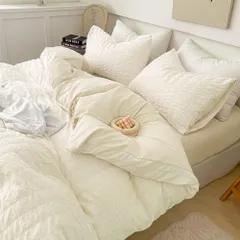 丸洗い オールシーズ 速乾タイプ 通気性 快適 柔らかい 可愛い 枕カバー ボックスシーツ 掛け布団カバー 寝具カバーセット 夏用 シングル シアサッカー生地 布団カバーセット