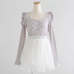 夢展望公式 [新品未使用] チュールドッキングミニワンピース [アイスグレー] 他カラー別ページ有  ワンピース カットソーワンピース（長袖） 535071-03