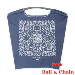 【正規品】ボールアンドチェーン (ダマスク / ネイビー) Mサイズ  トートバッグ エコバッグ 刺繍