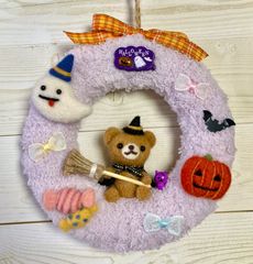 ハンドメイド  フワモコ★ハロウィンリース