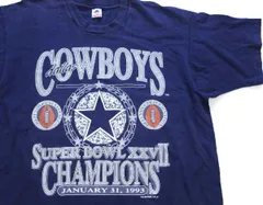 90s USA製 NFL DALLAS COWBOYS SUPER BOWL XXV CHAMPIONS コットンTシャツ 紺 フェード XL★ビンテージ スポーツ アメフト ビッグサイズ