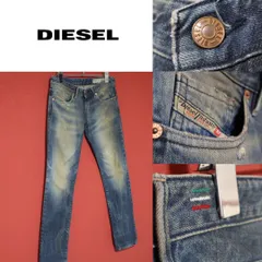 DIESEL ディーゼル タグデザイン ロゴボタン ダメージジーンズ