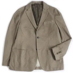 美品□Brioni/ブリオーニ 無地 ロゴボタン カシゴラ混 シングルジャケット/テーラードジャケット/ブレザー ベージュ L イタリア製 正規品のサムネイル