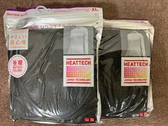 ユニクロ　ヒートテックシームレスリブタートルネックT極暖 XL ダークグレイ2枚セット
