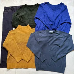 【まとめ売り】CLOSSHI クロッシー SUREVE シュリーブ しまむら 5点セット レディース Mサイズ ニット トップス 長袖 デニムパンツ ビビットカラー カジュアル シンプル