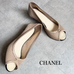 18873✨CHANEL ココマーク ラインストーン クリア バレエシューズ