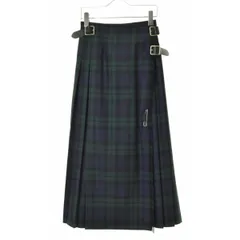 【O'NEILOFDUBLIN】ブラックウォッチ チェック ウールキルト プリーツ ラップ 巻きスカート