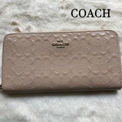 コーチ　COACH　シグネチャー　パテントレザー　デボスド型押し  F54805　ラウンドファスナー　長財布