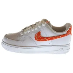 NIKE (ナイキ) WMNS AIR FORCE 1 LOW '07 Essential Orange Paisley ウィメンズ エアフォース ペイズリー ローカットスニーカー ホワイト/オレンジ US7/24.0cm DJ9942-102