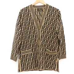 フェンディ FENDI ニットカーディガン メリノウール レディース ブラウン系 サイズ38【yy】【中古】4000065801005065