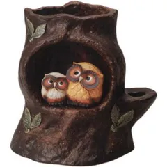 古株ふくろう傘立 14号　（信楽焼き・陶器・傘立て・梅雨・雨・玄関・収納・B048-02）