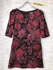 美品！MERCURY DUO マーキューリーデュオ 花柄五分袖ワンピース 起毛