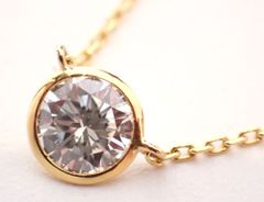 美品 0.5ct超 ダイヤネックレス ダイヤ ネックレス ダイヤモンド ネックレス 18金 K18YG D0.513ct 1.8g 167-3