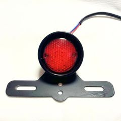 テールランプ ブラック バイク レトロ SR チョッパー ボバー スクランブラー ハーレー DC12V カスタム ライト リア 汎用 (ステーあり)