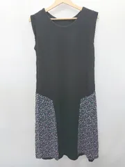 ◇ ⊂ ROPE PICNIC ロペピクニック 花柄 ノースリーブ ロング丈 ワンピース サイズ38 ブラック レディース P  【1408200022348】