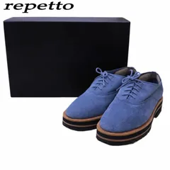 repetto レペット ドレスシューズ レースアップシューズ 36 スウェード 青系