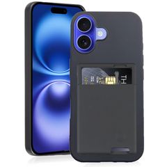 【在庫セール】超耐磨 全面保護 TPUスマホケース マット質感 軽量（ブラック）アイフォン16 薄型 ストラップホール付き 耐衝撃 携帯便利 背面カード収納 ケース iPhone 対応 16 16ケース 】iPhone Agaiy 黒 【