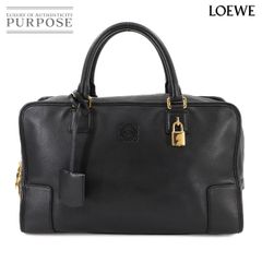ロエベ LOEWE アマソナ 36 ハンド バッグ レザー ブラック ゴールド 金具 Amazona 90289910